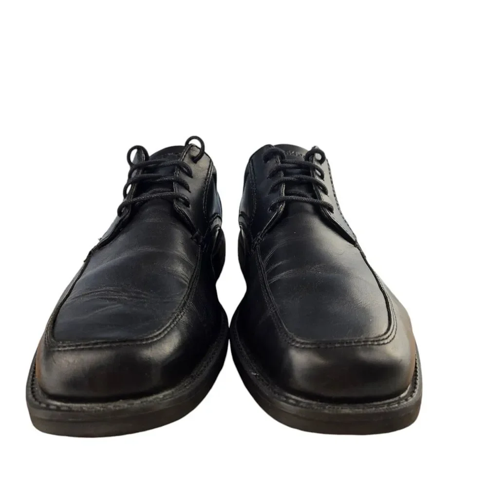 Rockport Leader 2 A13013 Mens 11.5 Black Letaher lace Up Square Apron Toe Oxford